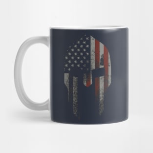 USA Flag Antique Helmet Mug